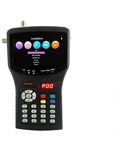Rilevatore di segnale satellitare, Cercatore satellitare combinato portatile da 4,3 Ricevitore DVB-S2+T2+C Kpt- 265ST+ Monitor CCTV DVB-S/S2 MP4 Hevc(H.265) AVS+ Per l'impostazione della parabola sat