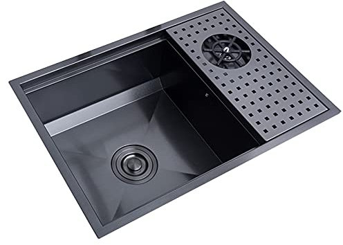 SaryEdge Fregadero de Cocina de Acero Inoxidable, Fregadero de Barra, Fregadero de un Solo tazón para estación de Trabajo con Cubierta de Acero inoxida(
