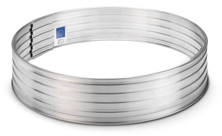 blizz-z terraflex Baumeinfassung rund Aluminium Höhe: 10 cm, Ø80 cm, 1 Set | Set mit 2X Halbkreisen, 2X Stoßverbinder - Baumring, Rasenkante, Mähschutz - Schutz des Bewässerungsbereiches - Made in EU