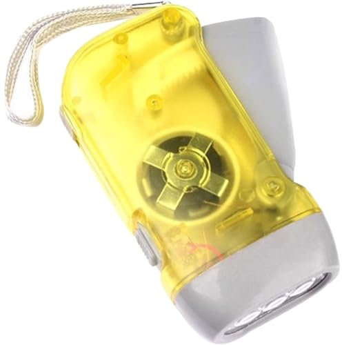 Générique Lampe De Poche À Dynamo Lampe De Poche d'urgence À Manivelle, Lampe De Poche Manuelle avec 3 Lampes LED, Lampe De Poche À Manivelle pour Aventurier, Pas Besoin De Pile(Yellow Color,3pcs)