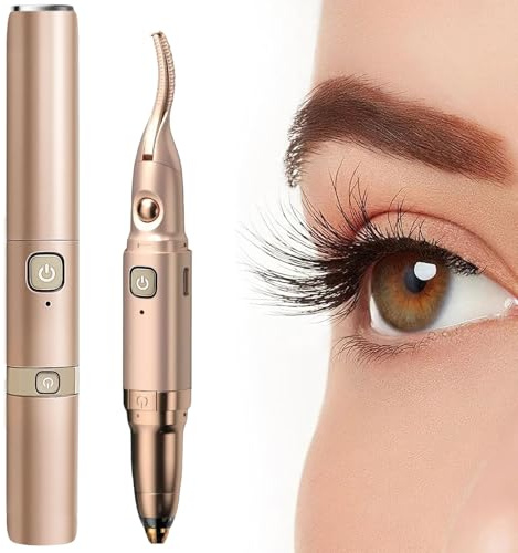 2-in-1 Beheizbare Wimpernzange, ElektrischWimpernzange Beheizbar Langanhaltendes Styling, Augenbrauentrimmer, Wimpern-Make-up-Werkzeuge für Alle Wimpern