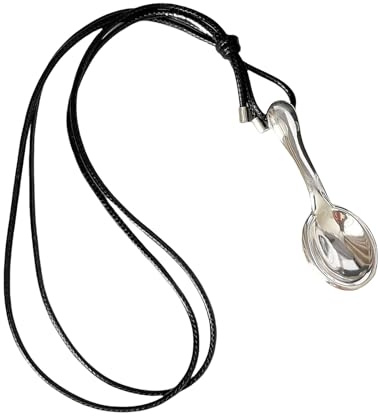 Vynetra Elegant Silver Spoon Necklace With Handmade Braided String Stylish Neckchain For Special Occasions And Giving