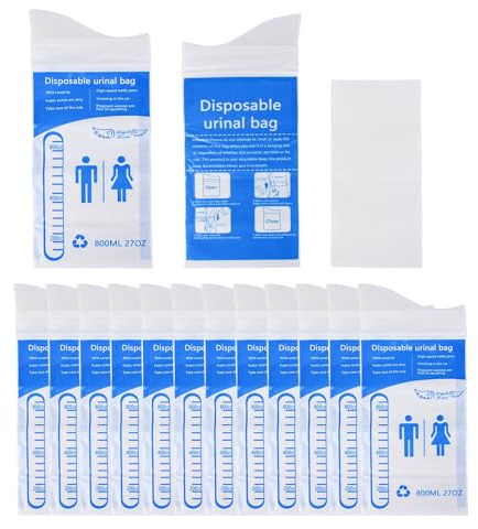 800ml Female Pee Bag 12 Pack Travel Portable Urinal Notfalltoilette Leakproof Hygienic Solution für Frauen und Männer Compact Female Friendly Urination Bags für Trips Camping und Outdoor Aktivitäten