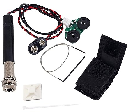 Toddmomy Piezo Tonabnehmer für Akustikgitarre mit Lautstärkeregelung Verstecktes Design aus Metall Beeinflusst Nicht Gitarrenschwingung Geeignet für Folk und Akustikgitarre