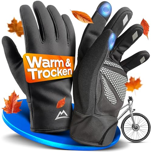 Nextcover® Winter Fahrradhandschuhe Herren & Damen mit ThermoShield 2.0 I Unisex Winterhandschuhe Fahrrad Größe S-XXL I Warme & wasserdichte Thermo Fahrrad Handschuhe Winter