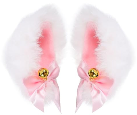 LRXIYODE Haarspange Komfortabel und Dekorativ aus Synthetischem Material mit Katzenohren und Glöckchen Süße Haarnadeln für Halloween und Familienfeiern