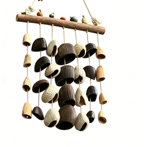 Natural handmade shell rattles for sound bath,Seed shaker instrument calms the mind,Unique Seed Pod Wind Chimes, Natural Wood Hanging Decor, Wind Chime for Home, Garden, Porch Decoration