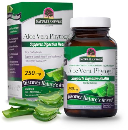 Nature's Answer's Aloe Vera Phytogel | Antiseptic Healing Properties | Vegan, Non-GMO & Kosher Certified | Capsules 90Ct