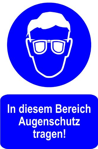 Gebotsschild aus Folie - In diesem Bereich Augenschutz tragen - 30 x 45 cm