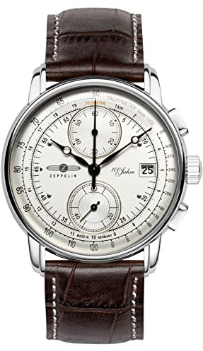 Zeppelin Herrenuhr mit Lederband Serie 100 Jahre ED. 1 Chronograph Datum 8670-1