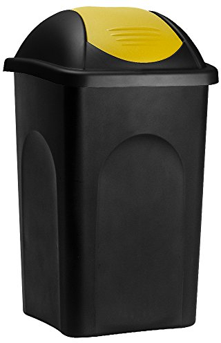 Stefanplast Poubelle de cuisine en plastique avec couvercle basculant 60 litres – Sélection de couleurs