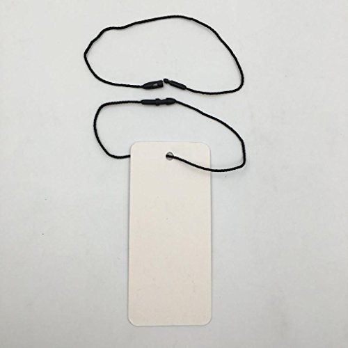 100er-Set schwarze Anhängeetiketten mit Kordel, leere Preisschilder mit Polyesterfaden, 4×9 cm PE-Rechtecketiketten, beschreibbare Oberfläche für Einzelhandel, Gepäck, Geschenke, Bastelarbeiten