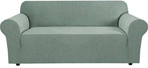 BellaHills Super Stretch Sofa Covers Couch Covers Sofa Slipcovers Furniture Protector for Sofas/Kids/Pets | Form Fitted Jacquard with Elastic Bottom, Thick Soft Non Slip (3 Seater，Sage)