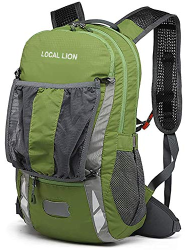 LOCAL LION Fahrradrucksack Wanderrucksack 18L mit Regenschutz für Damen Herren Rucksack mit Rückenbelüftung wasserdicht zum Radfahren Sport Schule Wandern Alltagsleben Camping