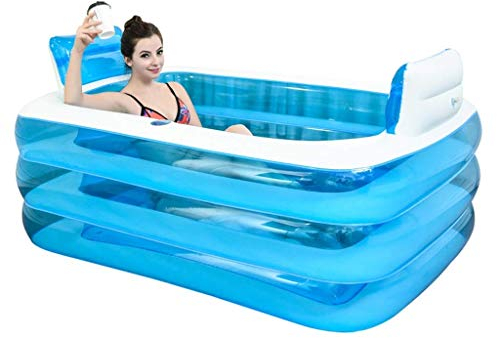 Vasca da Bagno Vasca da Bagno Termale Gonfiabile Vasca per Adulti Hickened Barilotto del Bagno della Spiaggia Vasca da Bagno Doppia PVC+ Pompa del Piede NOYHHA