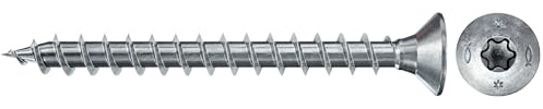 fischer - Vis à bois PowerFast II 3,0x30 à tête fraisée, empreinte Torx TX, zingué blanc, filetage total/Boite de 1000