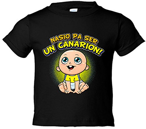 Camiseta bebé nacido para ser Un Canarión para aficionado al fútbol de Las Palmas - Negro, 2 años
