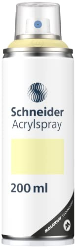 Schneider Paint-It 030 Supreme DIY Sprühfarbe, 200 ml, light yellow matt | hochdeckender Acryllack, UV-beständig, Acrylspray für fast alle Untergründe, für innen und außen, wasserfest, 1er Pack
