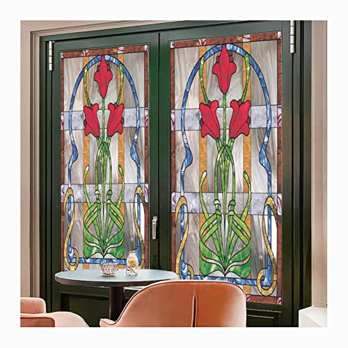 Siunwdiy Bunt Milchglasfolie Selbstklebend Sichtschutz Fensterfolie,Statisch Haftend Dekorfolie,ohne Klebstoff Wiederverwendbar zum Bad Duschwand,Translucent c,100x100cm