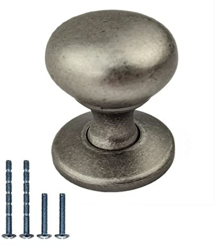 French Furniture Fittings Set of 6 Cabinet Knobs from The Romeo Collection – Grey Antique Pewter Kitchen Door & Drawer Handles – 32mm Kitchen Doors, Furniture, Cupboard Handles