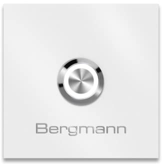 Sonnette Metzler avec Gravure + Bouton Poussoir | RAL 9016 Blanc Signalisation | 6 x 6 cm | Stella