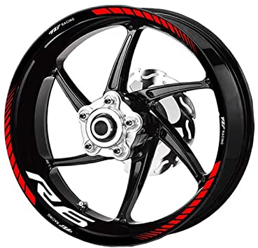 Felgenband Motorrad 17 Zoll Innerer Und Äußerer Radnaben-Aufkleber, Dekorativer Rand, Hochreflektierender Aufkleber Für YAMAHA YZF R6(Color:1)