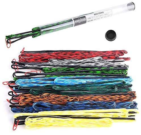 SHARROW Bogenschießen Dacron Bogensehne Handgemachte Ersatz Bogensaiten 16 Stränge Bogenschnur für 68 70 Zoll Recurve Bogen Langbogen (Grün Schwarz, AMO 70/Aktuelle Bogensehnenlänge 170cm)