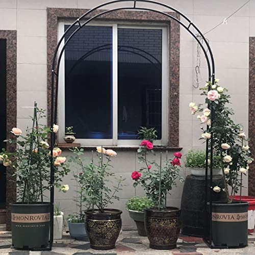 Arco Di Rosa Per Ingresso Arco Da Giardino Resistente Alle Intemperie Garden Padiglioni Arco Per Piante Rampicanti 80x200cm 140x230cm 160x220cm Nero Con Base(W200xH220cm/79x87inch)
