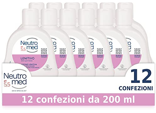 Neutromed, Detergente Intimo Lenitivo con Complesso Protezione Attiva, Azione Lenitiva, Confezione da 12 flaconi da 200ml