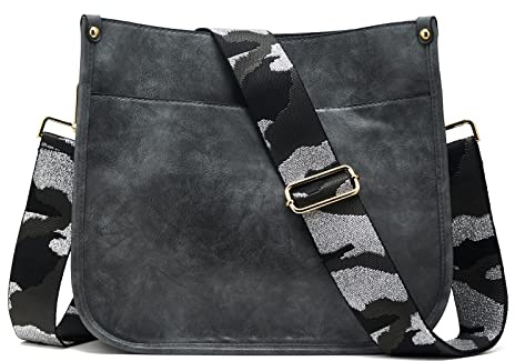 ZOUIQSS Dame Crossbody Taschen Leder Umhängetasche Frauen Hobo Handtasche mit Reißverschluss Schultertasche mit verstellbarem Riemen
