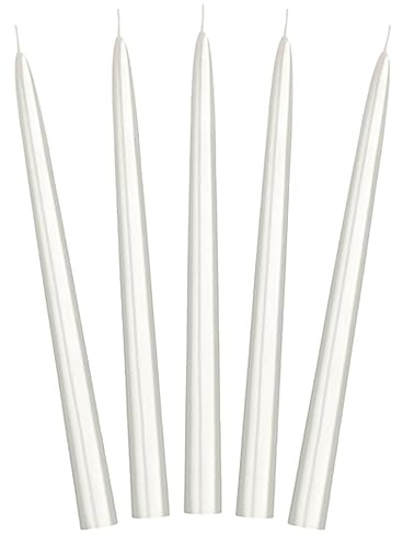 DekoHaus 10 Stück Stabkerzen 24cm Perlmutt Metallic - Brenndauer ca. 5 Std