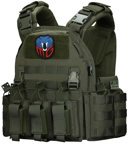 MGFLASHFORCE Tactical Vest Molle Airsoft Vest for Men (Green)