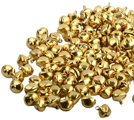 150 Pièces Petites Clochette Métal Grelot Deco Noel Grelots Clochettes Décorations de Noë Clochette Grelot Décorations d'arbre de Noël Cloche pour l'artisanat (Or Couleur)