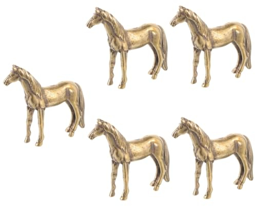 ABOOFAN 5St Pferdeverzierung Tierstatue Desktop- bürodeko büro Dekoration Vintage- Vintage Pferdedekoration Wohnkultur Schreibtisch Tee Haustier Mattu schmücken Messing