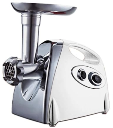 FURLOU Picadora de Carne eléctrica, máquina de llenado de Salchichas automática Multifuncional para el hogar, picadora de Carne y embutidora de Salchichas de Acero Inoxidable White