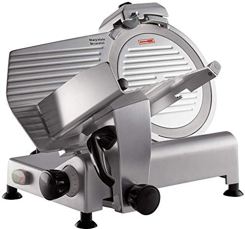 SmPinnaA Meat Slicer Electric Food Slicer Commercial Deli Slicer 240W Hotpot Beef Mutton Chips Cutting Machine 10 Inch 12inch Blade Heavy Duty for Meat Chopper Butcher Cutter