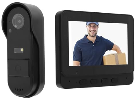 Video Doorbell, Visual Intercom Doorbell System with 4.3 Inch Monitor, 1080P HD Wide Angle Night Dual Way Door Intercom with Ringer for Home Surveillance