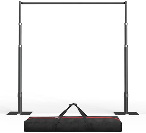 EMART Noir Support Fond Photo Stable 3x3m à Trois Barre Transversale