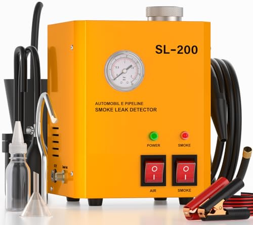 GODIAG SL200 Nebelmaschine Kfz Rauchmaschine Lecksuchgerät mit Manometer Nebelmaschin Kfz Werkstatt mit Eingebauter Luftpumpe Kfz Nebelmaschine für DC12V Autos, ATVs, Motorräder, Schneemobile, Boote