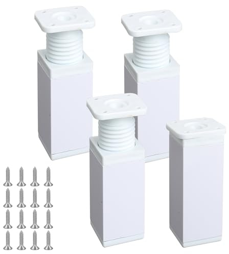 Luabue 4 Stück 12CM Verstellbare Möbelfüße Tischbeine Möbelbeine Weiße