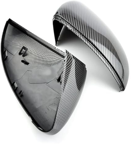 Rückspiegel Shell Gehäuse Für VW Für GOLF 7 MK7 MK7.5 Für GTI R Für GTE Für GTD 2013-2018 Rückspiegelabdeckung Seitenflügel Rückspiegelgehäuseabdeckungen Schwarz Glänzend Spiegelkappen Austausch(Carbo