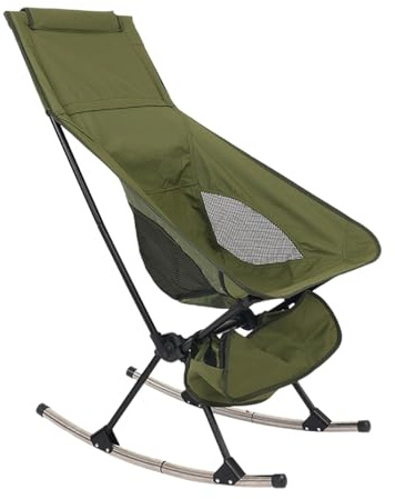 Bonita Silla De Plegable Al Aire Libre – Elegantes Sillas De Camping De Balancín | Silla De Plegable Ligero De Tela Oxford, Silla De Jardín De Respaldo Alto para Festivales, Picnic