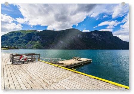 artboxONE Acrylglasbild 45x30 cm Natur Steg am Aurlandsfjord - Bild aurlandsvangen aurland aurlandsfjord