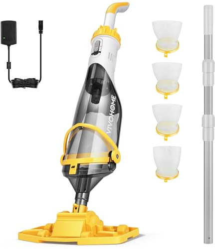 VIVOHOME 213cm Limpiafondos Manuales a Batería Autonomía de 60 Minutos, Aspirador de Piscina Inalámbrico con Succión Fuerte de 4200LPH para SPA y Piscinas