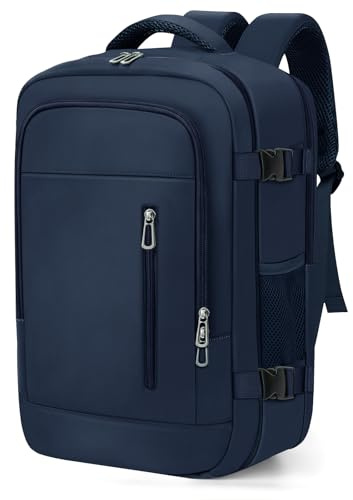 OTAHGK Bagaglio a Mano 40 × 20 × 25 per Ryanair, Zaino da Viaggio Sotto il Sedile Aereo Borsa da Cabina Voli Zaini Casual Valigia Ufficio Scolastico Lavoro Borse Adatto a Laptop da 14 pollici-Blu