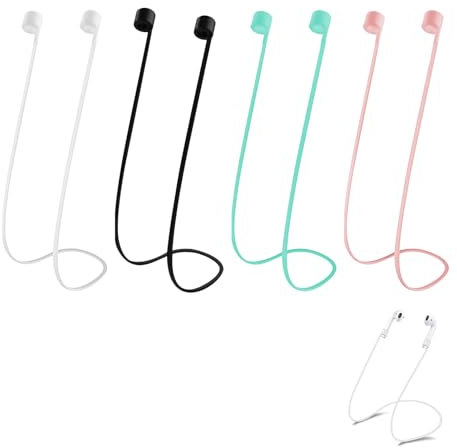 4 Pezzi laccetto per airpods, 70cm laccetto cuffie airpods Pro/3/2/1, laccetti per cuffie, Cinturini in Silicone per AirPods, Accessori Anti-smarrimento per AirPods, Cordino Collo per Auricolari