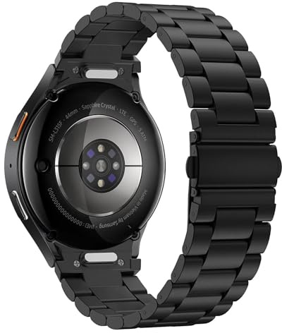 MoKo Ein Klick Metall Armband Kompatibel mit Samsung Galaxy Watch 7 6 5 4 FE Armband 40mm 44mm/6 4 Classic 43mm 47mm 42mm 46mm/5 Pro 45mm, Keine Lücke Business Edelstahl Band für Herren Damen
