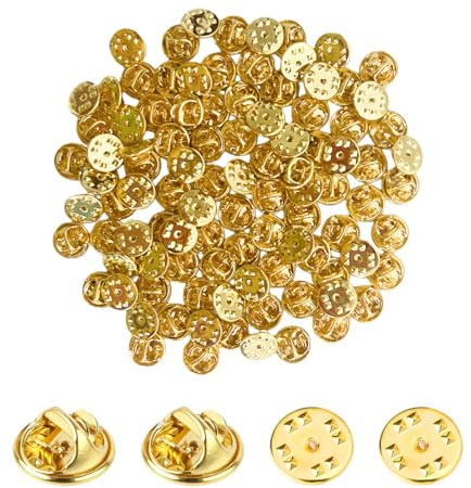 100 Schmuckverschlüsse Tipo Anstecker Pin Metálicos Con Cierre Mariposa, Anstecknadeln Resistentes Para Pins Decorativos, Accesorios Joyería Manualidades Textiles (oro)