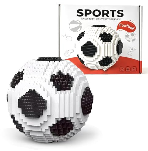 FuYelng 850 Pièces Blocs de Construction de Football, Puzzle 3D Modèle de Ballon Football en Blocs Construction, pour Convient Aux Adultes et Aux Enfants Cadeaux Créatifs Décoration Intérieure