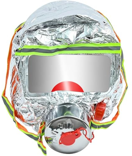 Luxylei Maschere Antigas, Maschera Filtrante Ignifuga Multistrato Regolabile, Cappuccio di Fuga Facile Indossare, Articoli Essenziali per Casa per Cappuccio di Fuga Antincendio, Maschera per Ossigeno